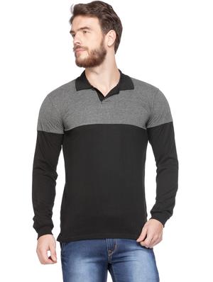 grey color-blocked polo t-shirt - 18354621 - Standard Image - 2