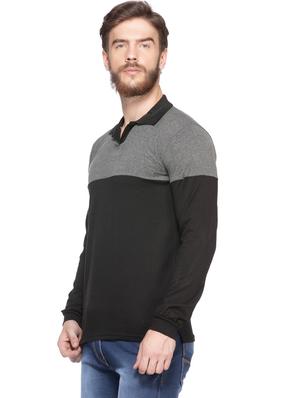 grey color-blocked polo t-shirt - 18354621 - Standard Image - 3