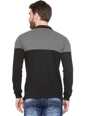 grey color-blocked polo t-shirt - 18354621 - Standard Image - 4