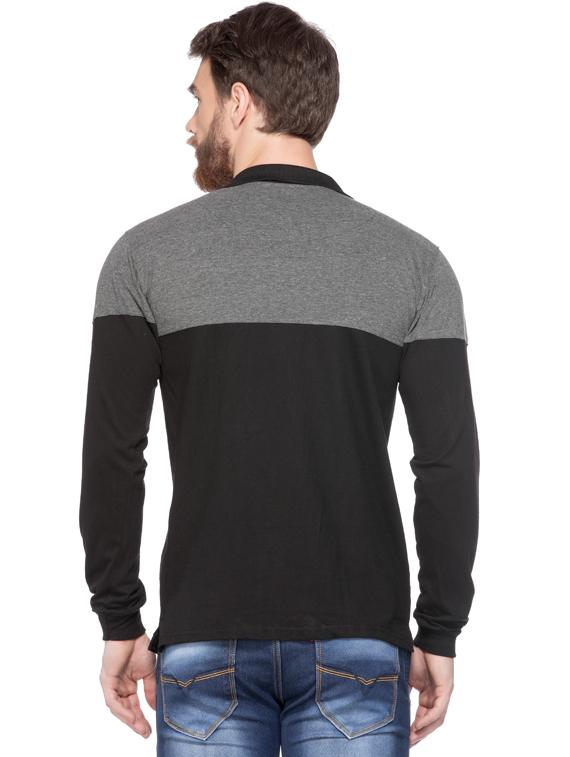 grey color-blocked polo t-shirt - 18354621 - Zoom Image - 4