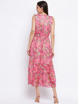 round neck floral a-line dress - 18354941 - Standard Image - 5