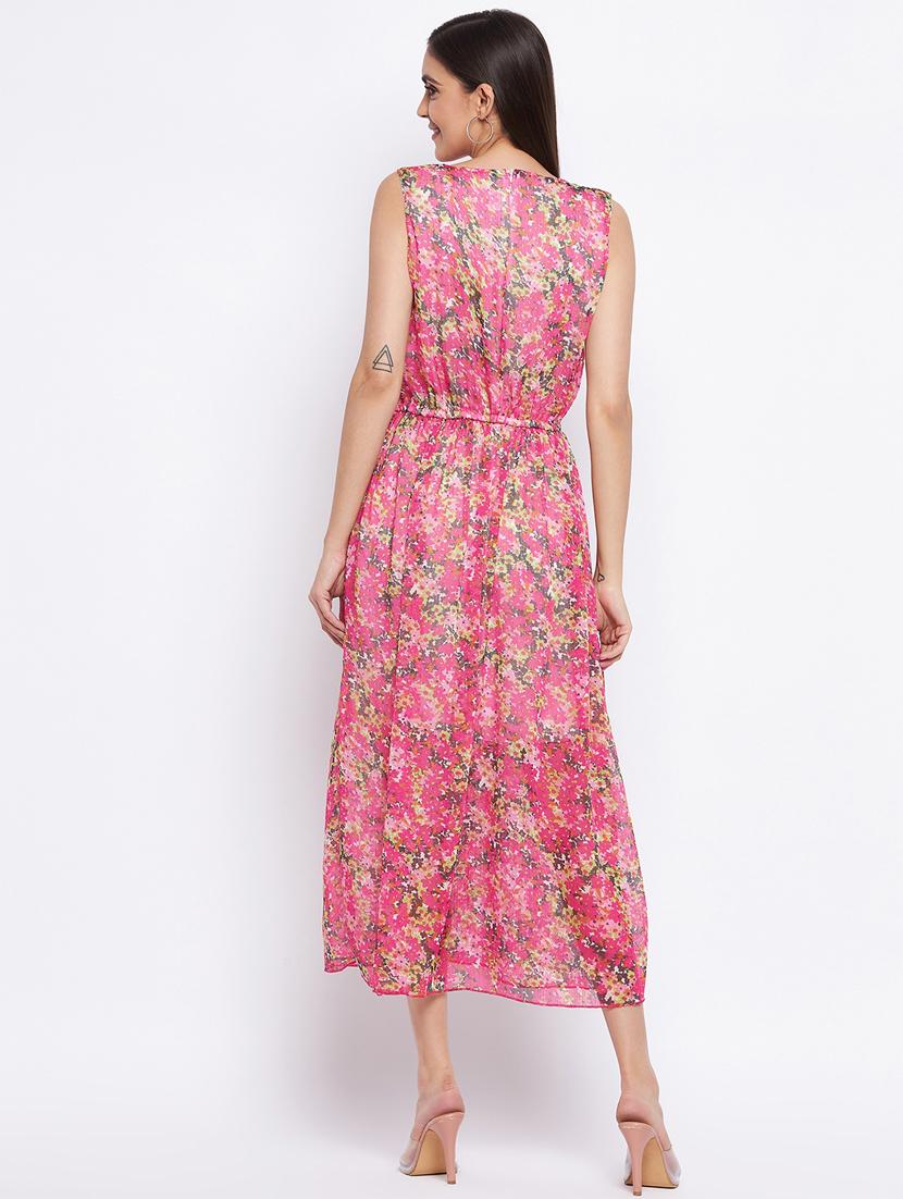 round neck floral a-line dress - 18354941 - Zoom Image - 5