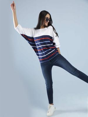 round neck striped top - 18355261 - Standard Image - 4