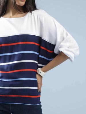 round neck striped top - 18355261 - Standard Image - 5