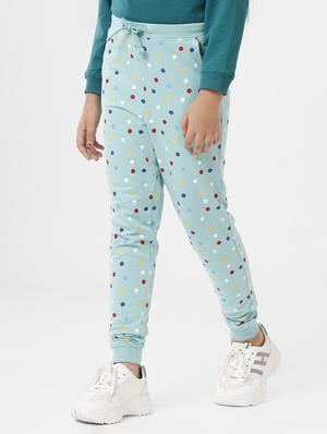 light blue printed jogger trouser - 18355304 - Standard Image - 2