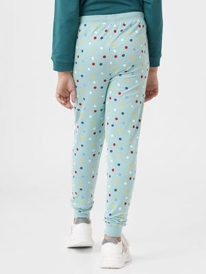 light blue printed jogger trouser - 18355304 - Standard Image - 3