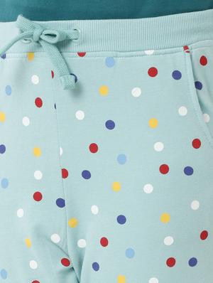light blue printed jogger trouser - 18355304 - Standard Image - 5