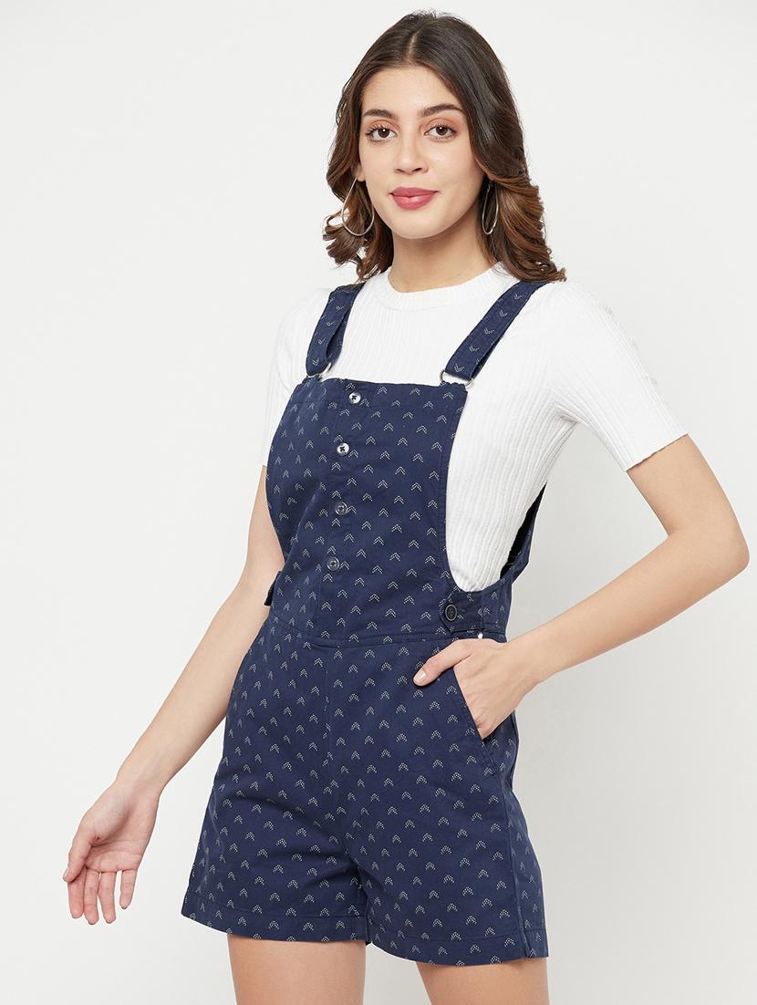 button detail printed dungaree - 18355364 - Zoom Image - 2