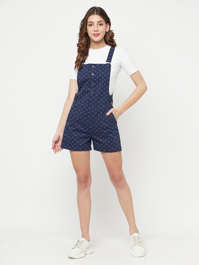 button detail printed dungaree - 18355364 - Zoom Image - 4