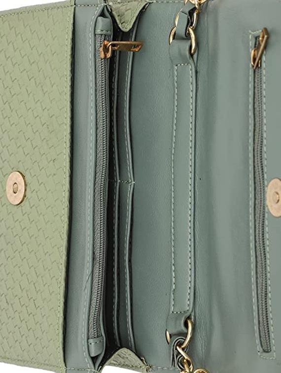 green textured regular sling bag - 18355948 - Zoom Image - 3