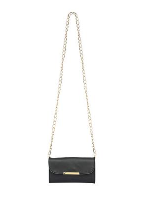 black solid regular sling bag - 18355950 - Standard Image - 4