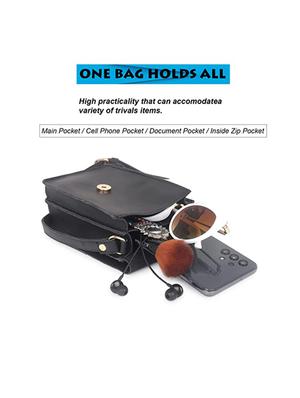 black solid regular sling bag - 18355956 - Standard Image - 3
