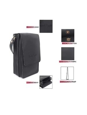 black solid regular sling bag - 18355956 - Standard Image - 4