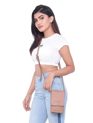 pink solid regular sling bag - 18355962 - Standard Image - 5