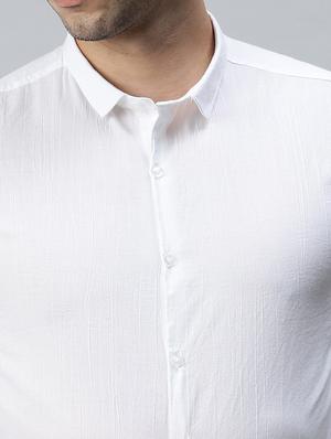 white solid casual shirt - 18356045 - Standard Image - 5