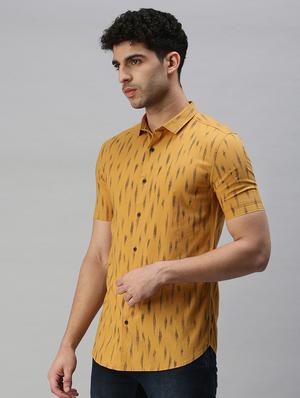 yellow printed casual shirt - 18356049 - Standard Image - 2