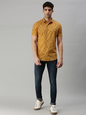 yellow printed casual shirt - 18356049 - Standard Image - 4