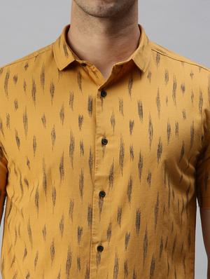 yellow printed casual shirt - 18356049 - Standard Image - 5