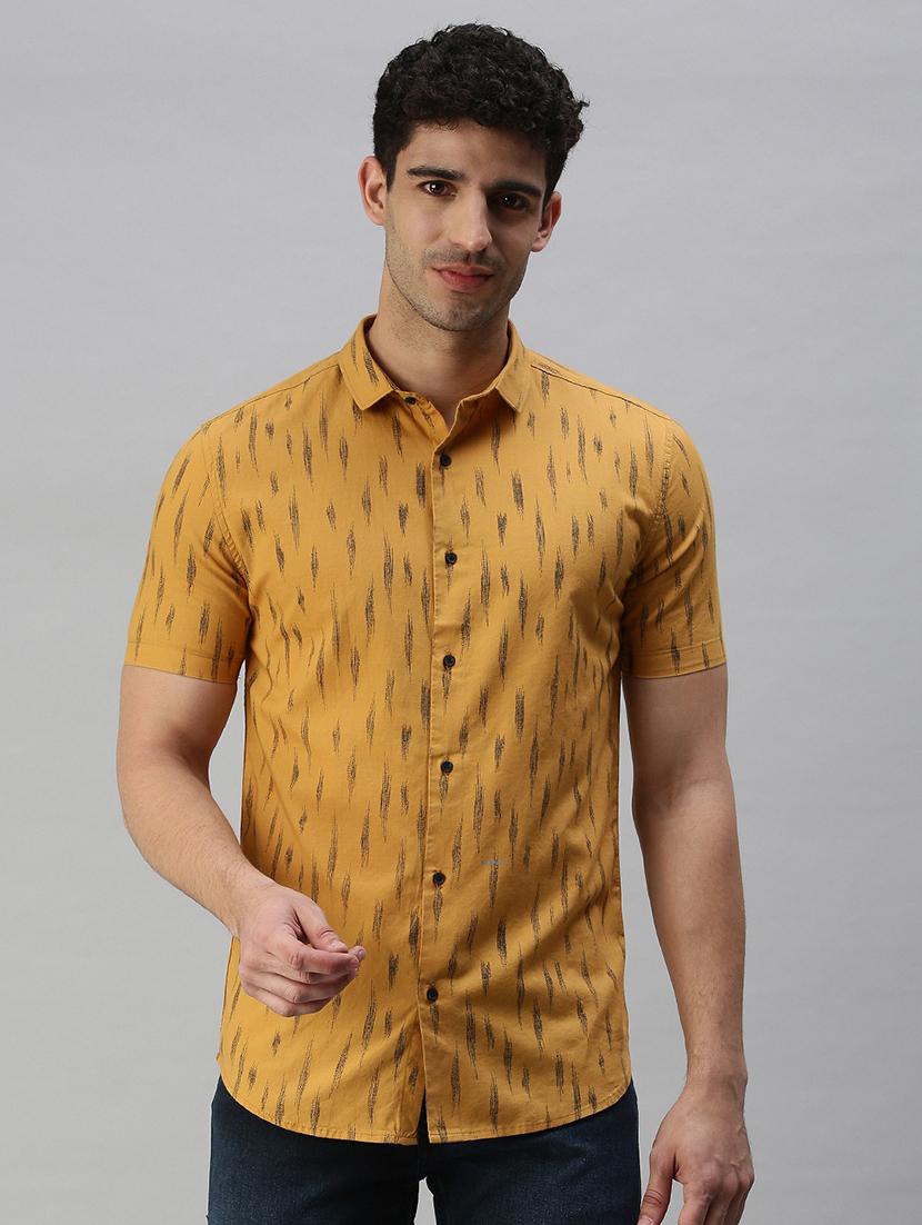 yellow printed casual shirt - 18356049 - Zoom Image - 1