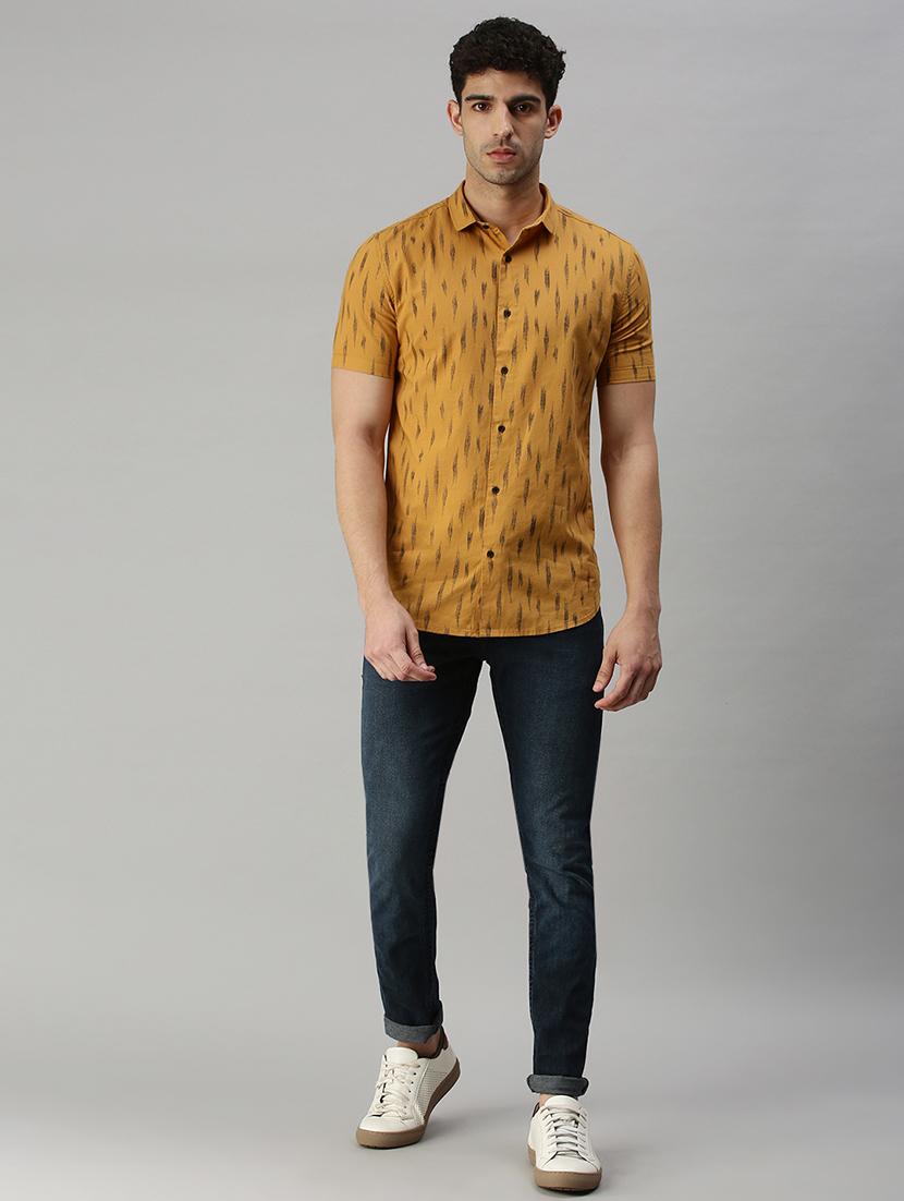 yellow printed casual shirt - 18356049 - Zoom Image - 4