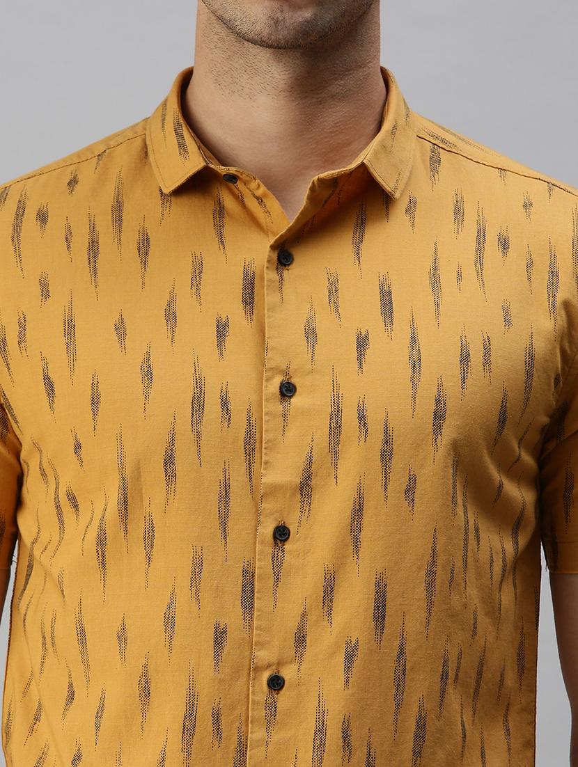 yellow printed casual shirt - 18356049 - Zoom Image - 5