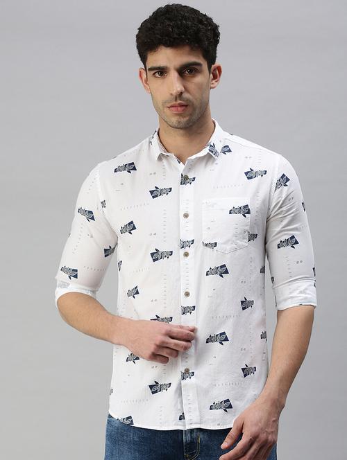 mens leaf print casual shirt - 18356072 -  Standard Image - 0