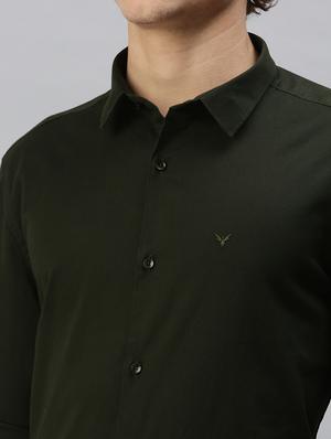 green solid casual shirt - 18356095 - Standard Image - 5