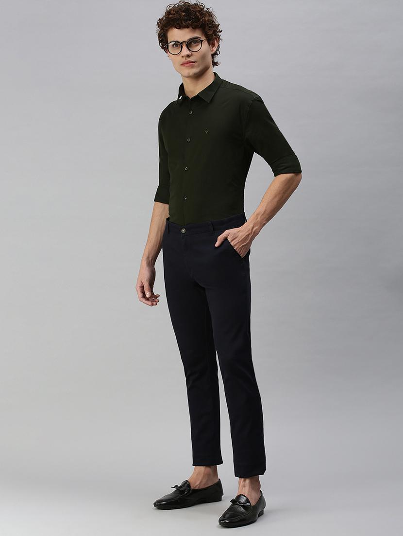 green solid casual shirt - 18356095 - Zoom Image - 4