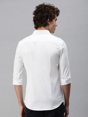 white solid casual shirt - 18356096 - Standard Image - 3