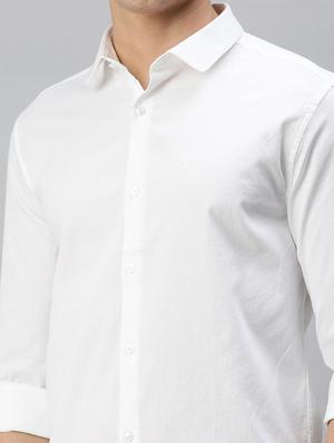 white solid casual shirt - 18356096 - Standard Image - 5