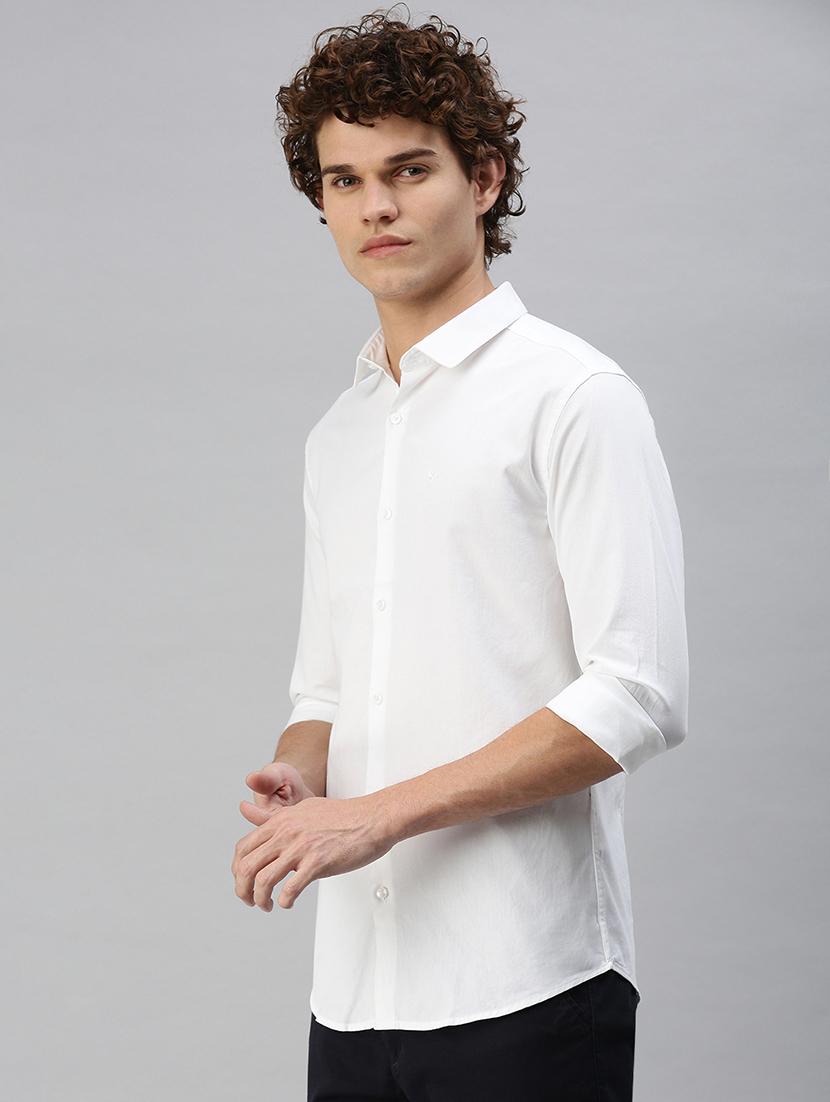 white solid casual shirt - 18356096 - Zoom Image - 2