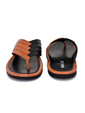 tan synthetic & mesh slip on flip flops - 18356340 - Standard Image - 4