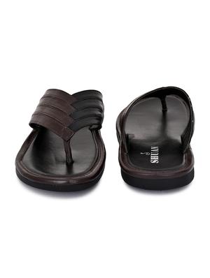 brown synthetic & mesh slip on flip flops - 18356341 - Standard Image - 4
