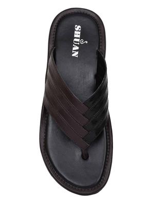 brown synthetic & mesh slip on flip flops - 18356341 - Standard Image - 5