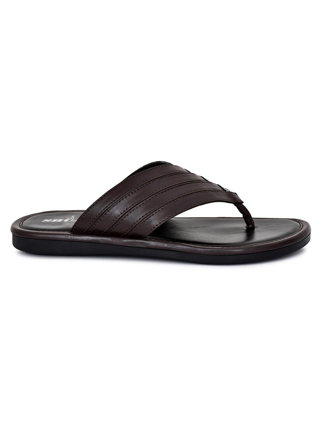 brown synthetic & mesh slip on flip flops - 18356341 - Zoom Image - 3