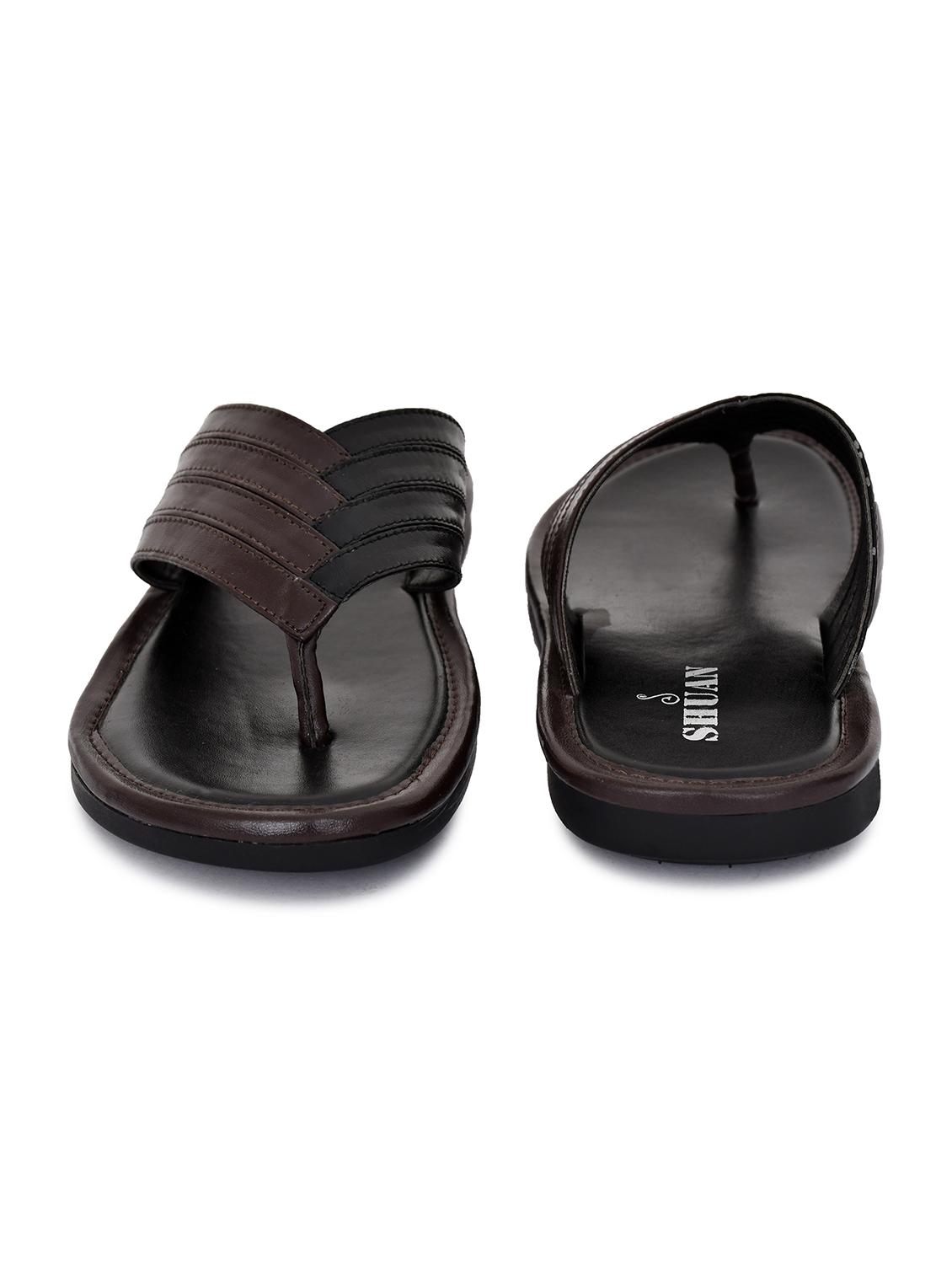 brown synthetic & mesh slip on flip flops - 18356341 - Zoom Image - 4