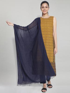blue cotton printed dupatta - 18356437 - Standard Image - 2
