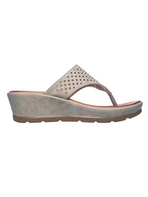 khadim's synthetic pvc sole solid grey slip on sandal for men - 18356605 - Standard Image - 2