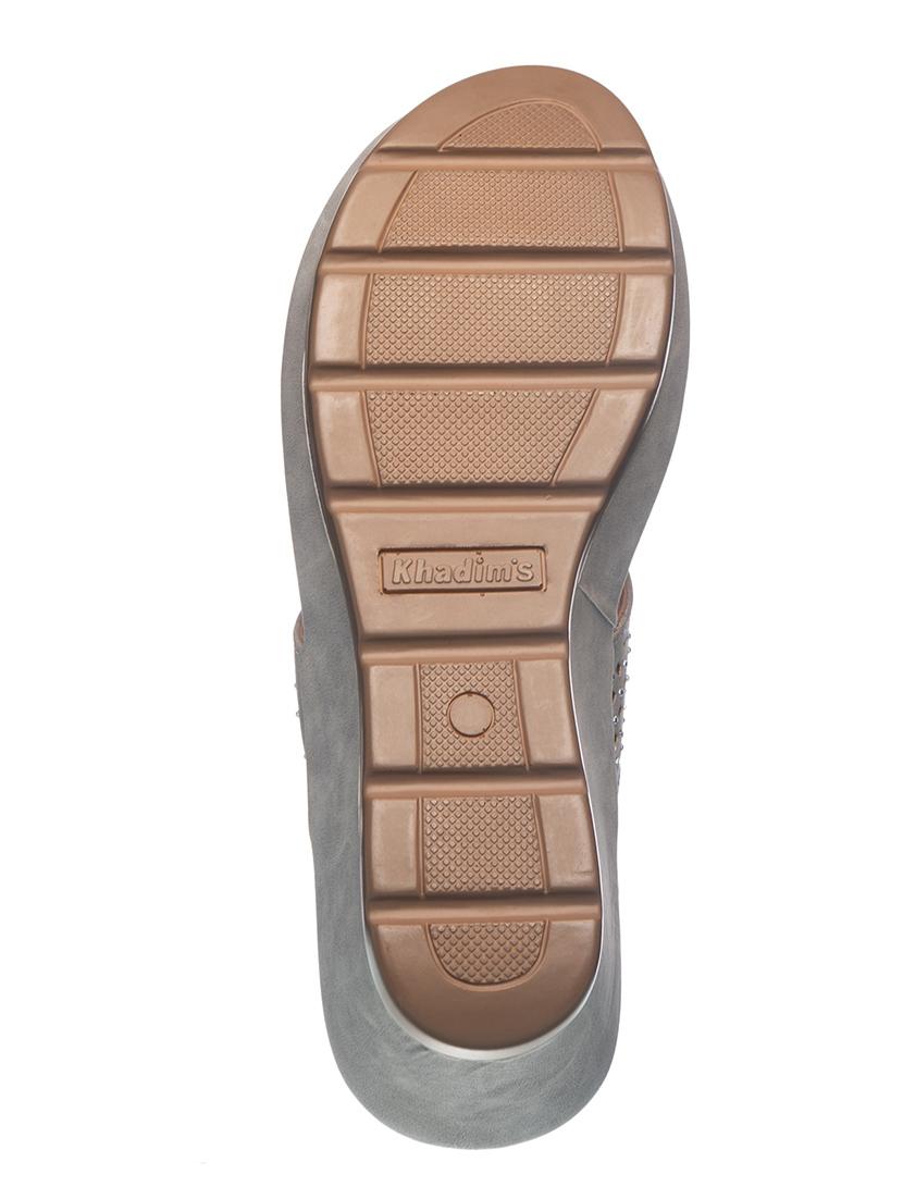 khadim's synthetic pvc sole solid grey slip on sandal for men - 18356605 - Zoom Image - 5