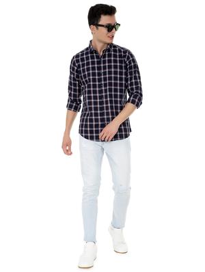 blue checkered casual shirt - 18356707 - Standard Image - 5