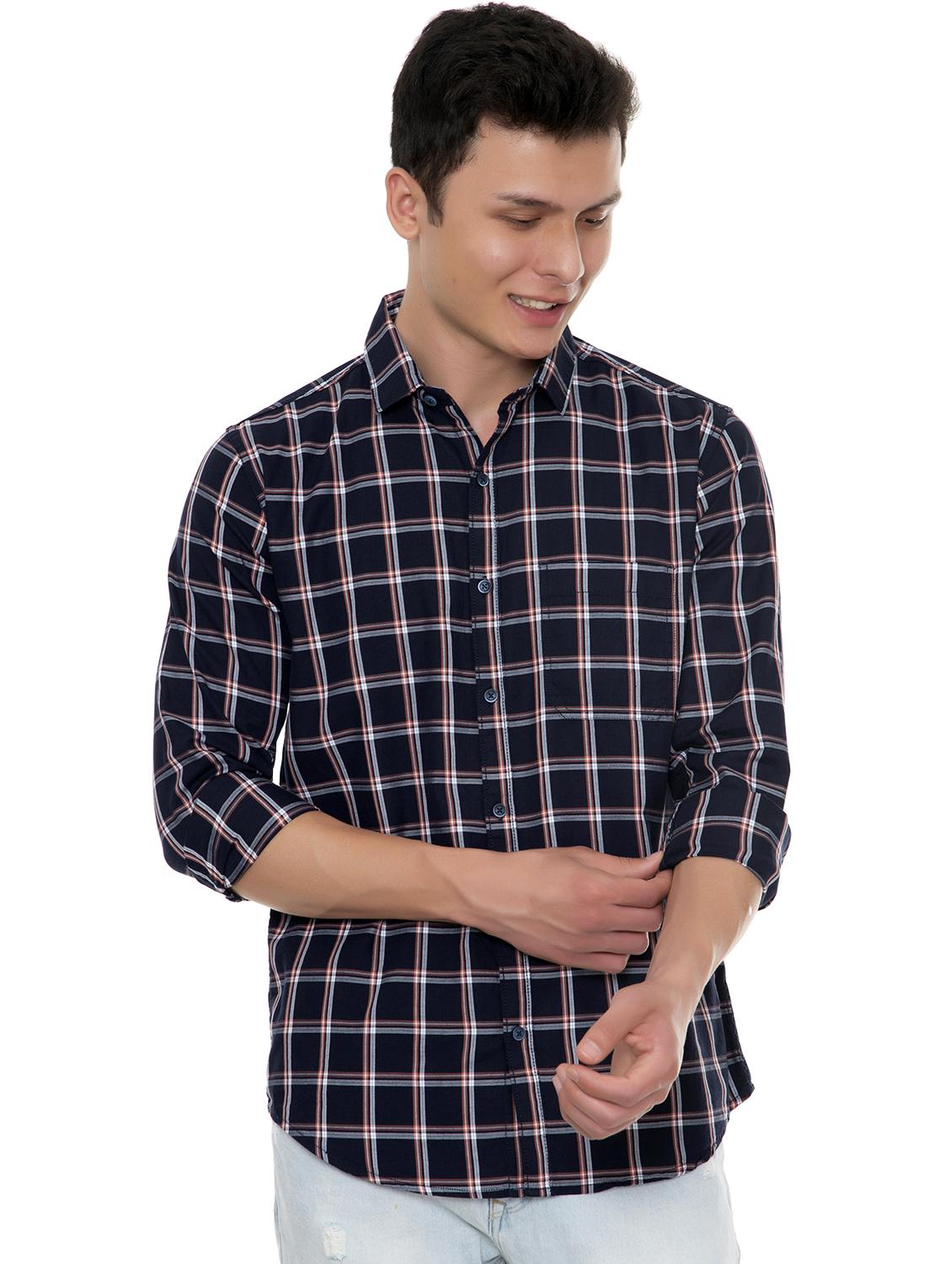 blue checkered casual shirt - 18356707 - Zoom Image - 2