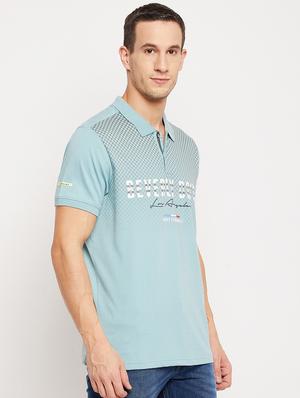 blue printed polo t-shirt - 18356850 - Standard Image - 3