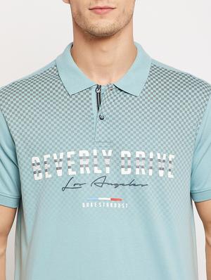 blue printed polo t-shirt - 18356850 - Standard Image - 5