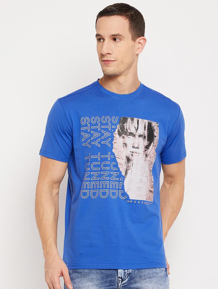 blue front print t-shirt - 18356852 - Zoom Image - 1