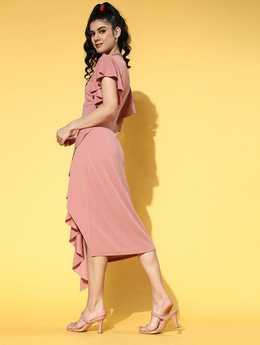 short sleeved solid maxi dress - 18356995 - Zoom Image - 2