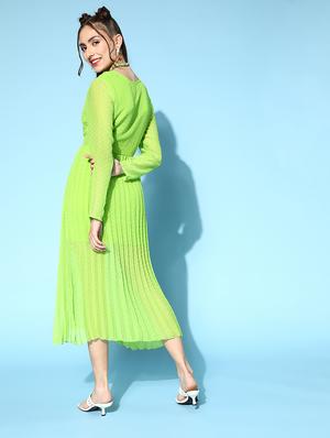 long sleeved self-designed blouson a-line dress - 18357011 - Standard Image - 3