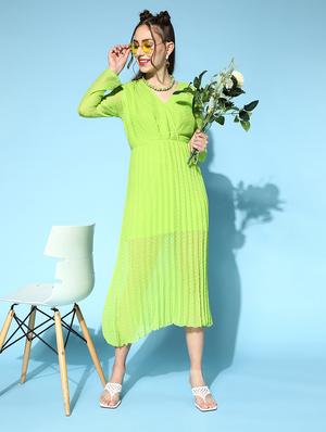 long sleeved self-designed blouson a-line dress - 18357011 - Standard Image - 4