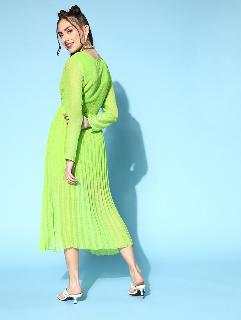 long sleeved self-designed blouson a-line dress - 18357011 - Zoom Image - 3