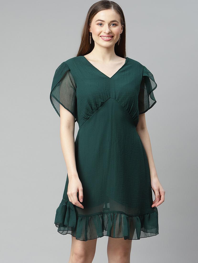 short sleeved printed a-line dress - 18357034 - Zoom Image - 1