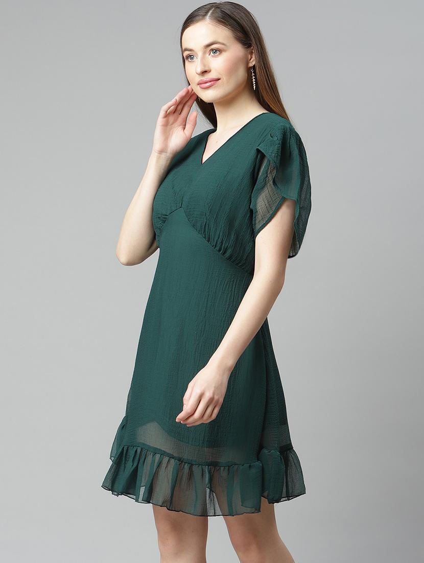 short sleeved printed a-line dress - 18357034 - Zoom Image - 2